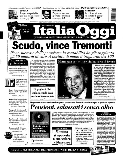 Italia oggi : quotidiano di economia finanza e politica